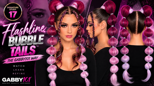 Bubble Ponytail Tutorial With Extensions | Signature Study 17: Flashline Bubble Tails™