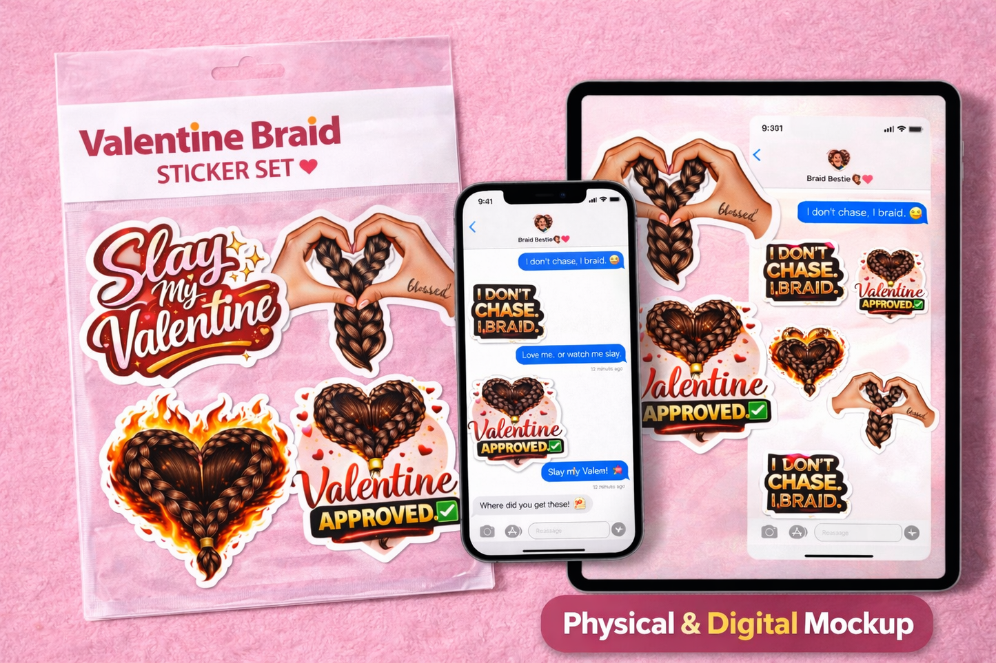 Valentine Braid Sticker Set 💘