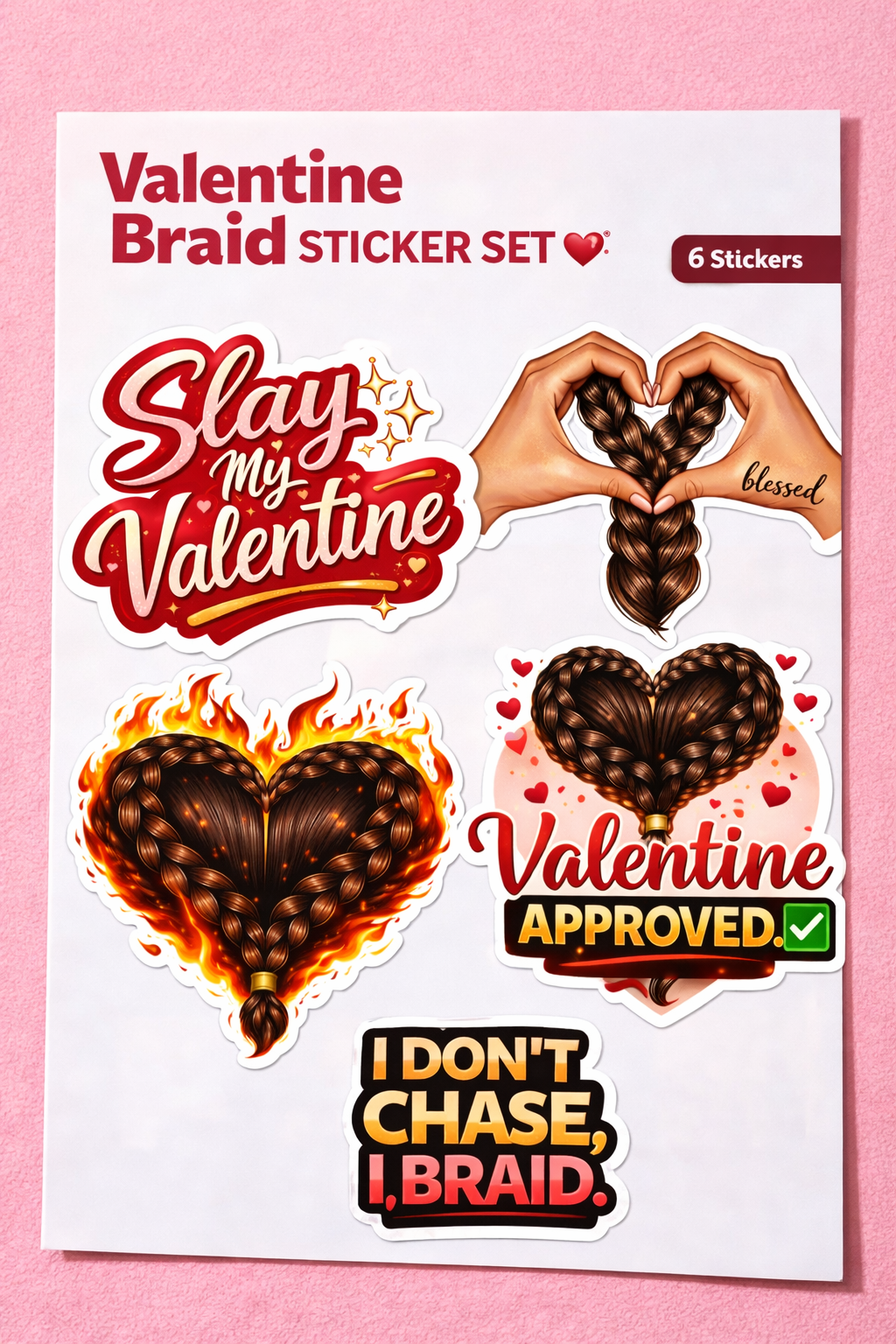 Valentine Braid Sticker Set 💘