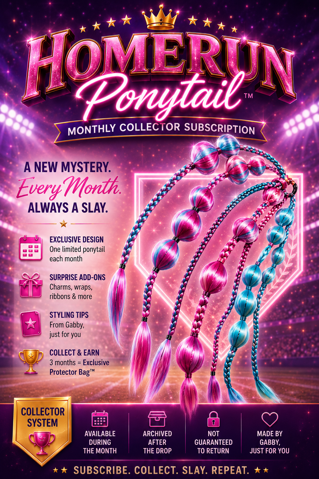 🏆 HomeRun Ponytail Monthly Subscription – The Ultimate Mystery Slay
